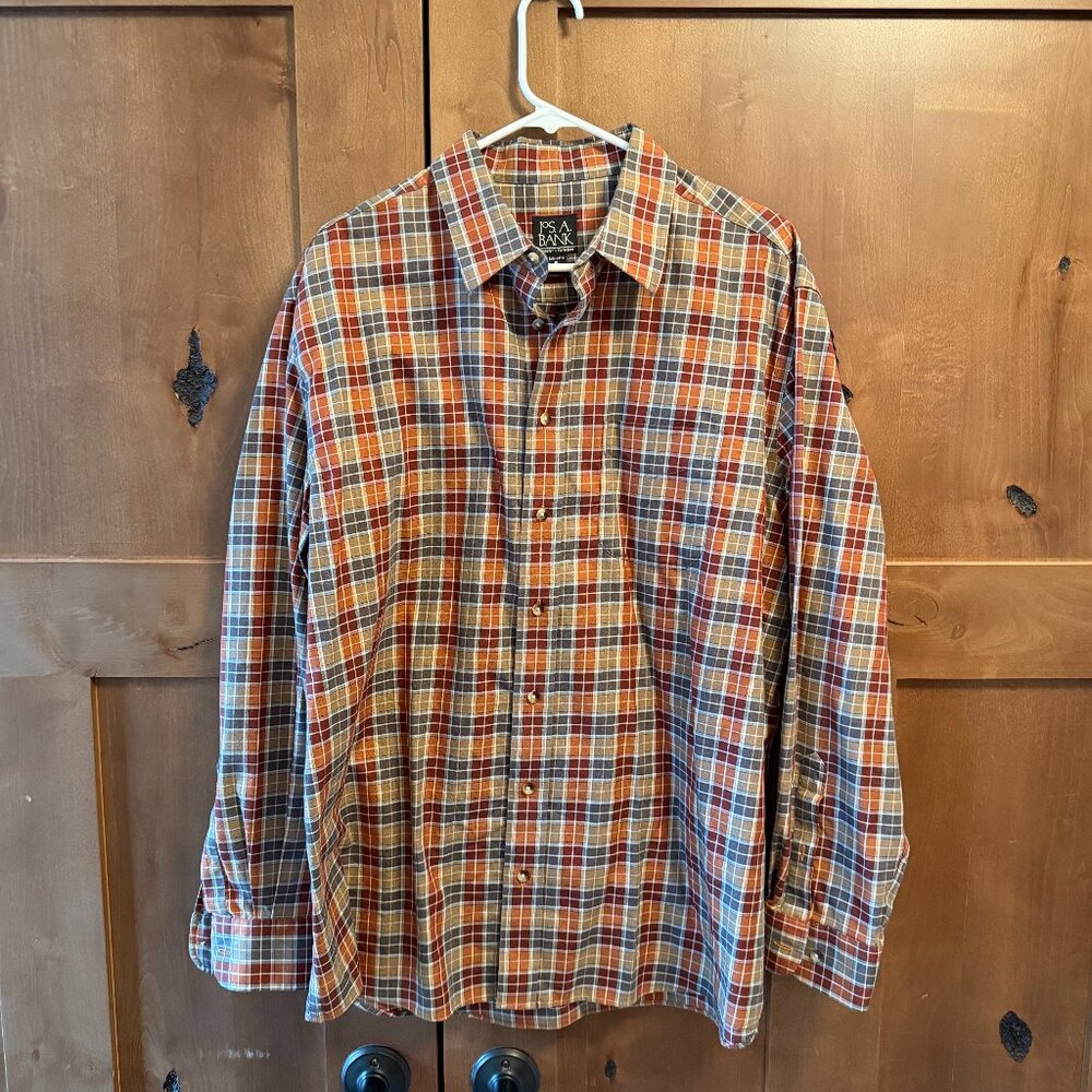 Jos. A. Bank Travelers Tailored Fit Buttondown Long-Sleeve Dress Shirt Mens XL